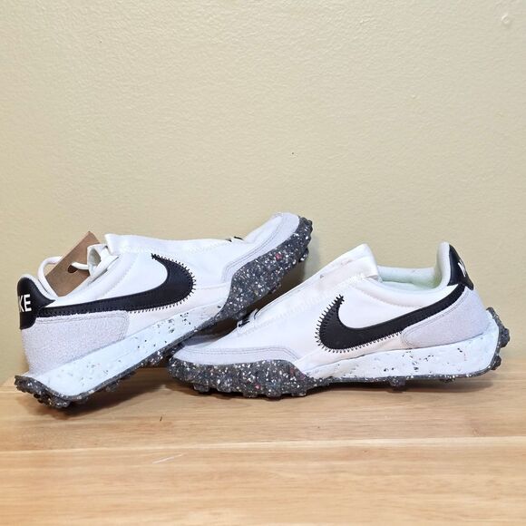 Nike Waffle Racer Crater Shoes Summit White Black Grey CT1983-104 Women's Size 5 - Picture 4 of 7